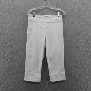 Krazy Larry Pull On Capri Pants 4 White Womens‎ Stretch Nylon Blend Made in USA